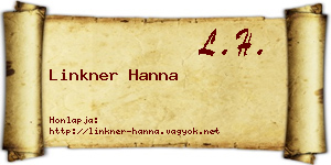 Linkner Hanna névjegykártya